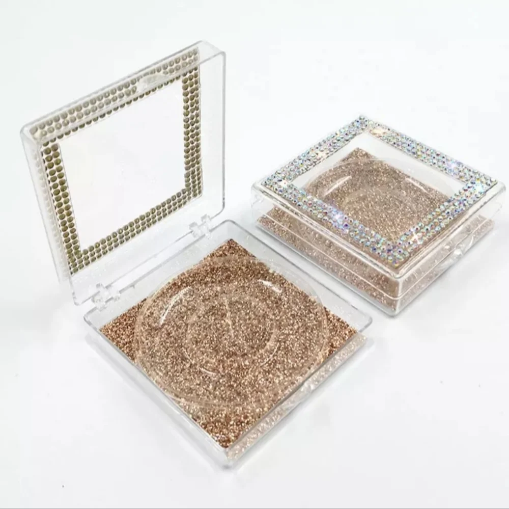 10 Empty Boxes for Eyelashes 3D Packaging Box, Organizer Bling Glitter, 25mm